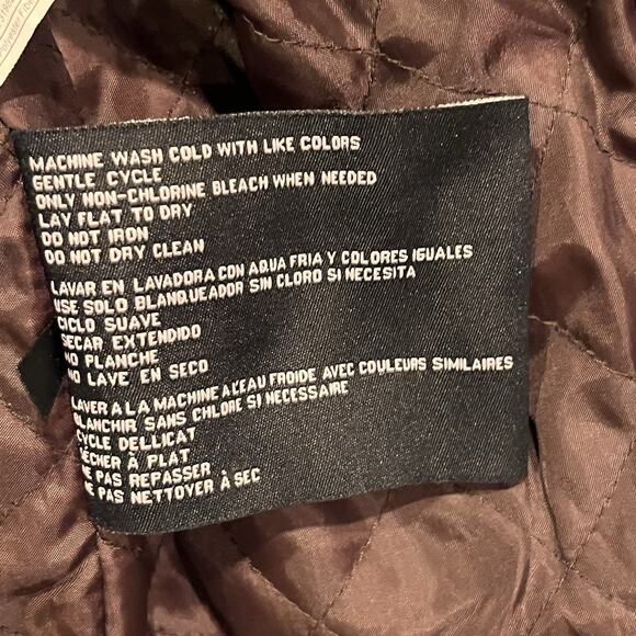 Guess Brown Moto Jacket Womens Medium Vintage Lined Zip Sleeves Pockets - Picture 7 of 15